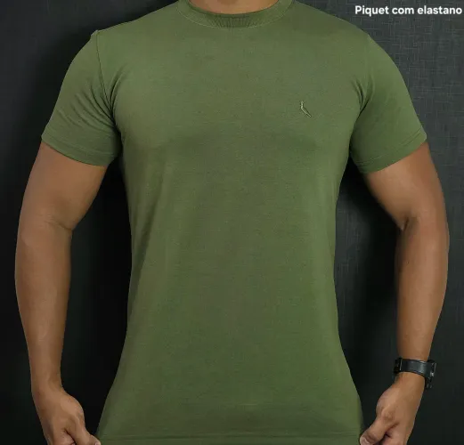 Camisa reserva Verde tecido Piquet estilo alfaiataria