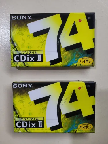 Kit com 2 Fitas K7 Sony CDix II Cromo 74 minutos virgens novas lacradas<br>