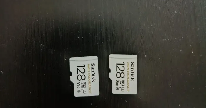 2 Cartões de Memória de 128 Gb Original SanDisk High Endurance classe 10, U3, v30 e 4k