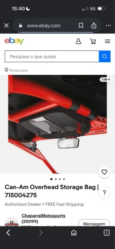 Bolsa de Teto para Can Am Maverick X3 Original NOVA