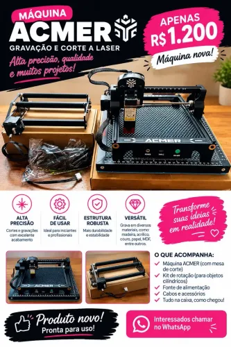 Máquina de corte e gravação a laser ACMER