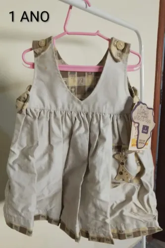 Vestido infantil bege - 1ANO