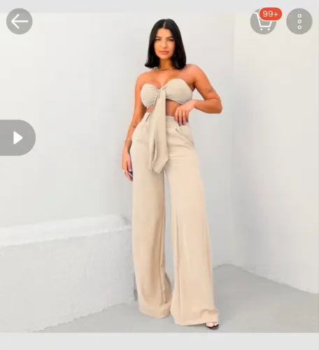 Vendo Conjunto Feminino Top Cropeed e Calça Novos