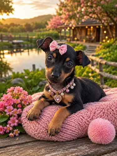 Filhote de pinscher fêmea linda