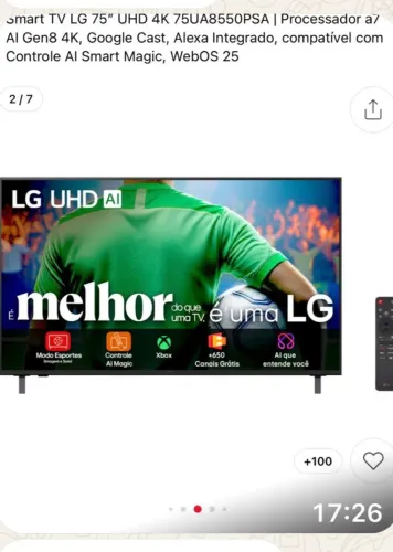 Tv LG 75 polegadas lacrada e NF - Não aceito ofertas