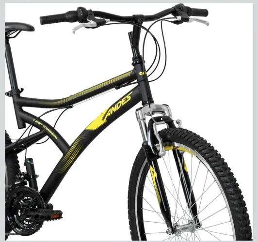 Bicicleta Caloi Andes NOVA - Aro 26, 21 Marchas e Suspensão