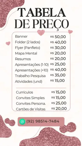 Faça seu panfleto. 40$ 