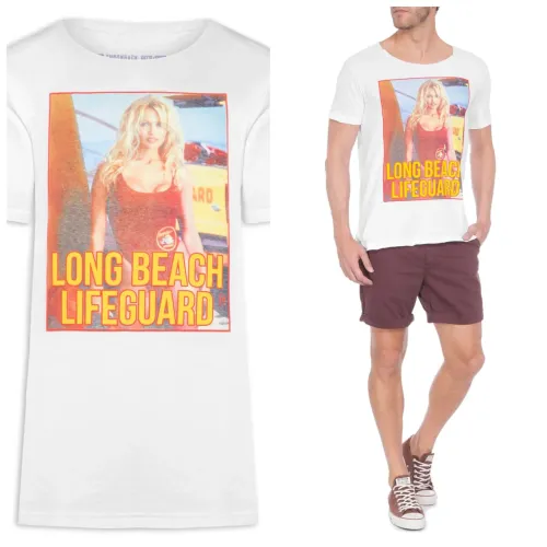 Camiseta Pamela Anderson Baywatch - Purple Yellow - Nova