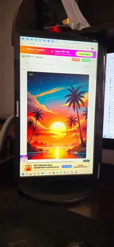 Monitor Lenovo 19" ajuste de altura e modo retrato
