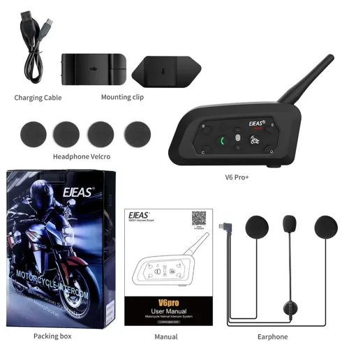 Intercomunicador de capacete Ejeas V6 pro plus