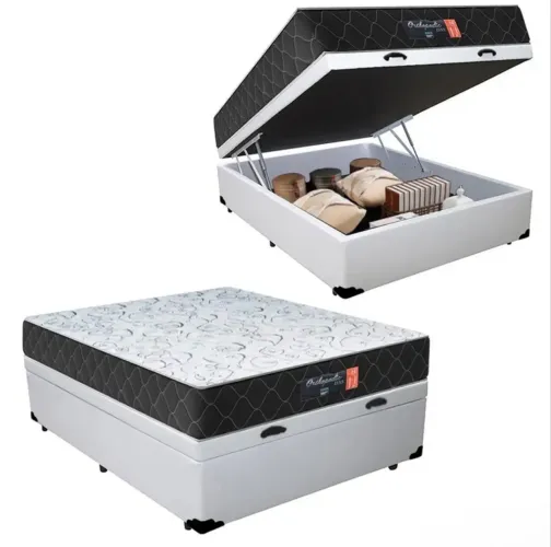 CAMA CASAL BOX BAÚ + COLCHAO