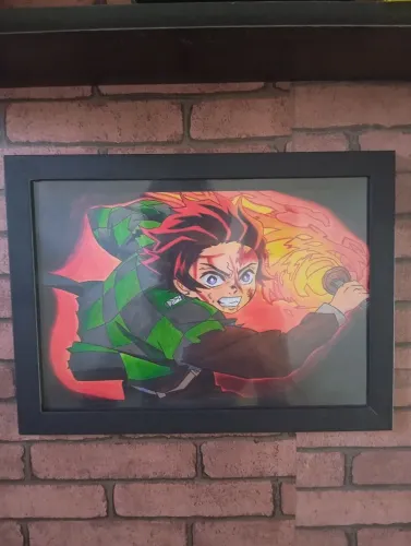 Desenho (anime) feito a mão, vem moldura e um brinde