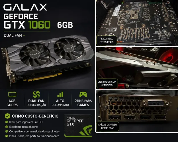 Placa de vídeo gtx 1060 6 GB GALAX