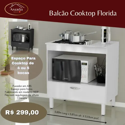 Balcão Cooktop Florida - à pronta entrega