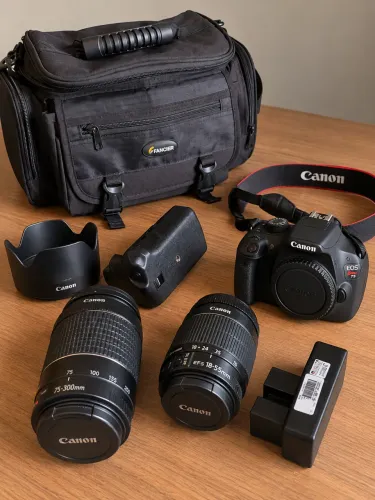 CANON EOS REBEL T5 + 2 LENTES | KIT COMPLETO