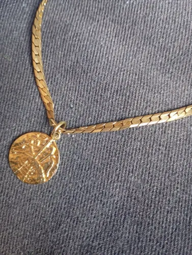 Colar banhado a ouro com pingente de ouro 18k 50 cm