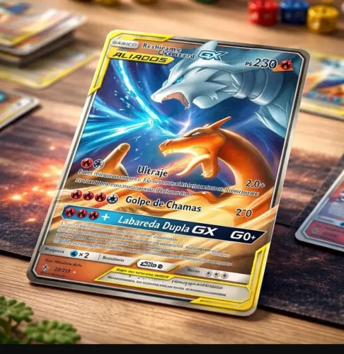 Pokemon Reshiram & Charizard GX TAG TEAM Ultra Raro 20/214 270HP 2019