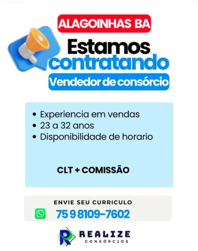 Contrata-se vendedor de consorcio 