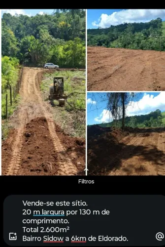 Vende-se terreno top para chácara 2.500m² Bairro Sidow em Eldorado-SP