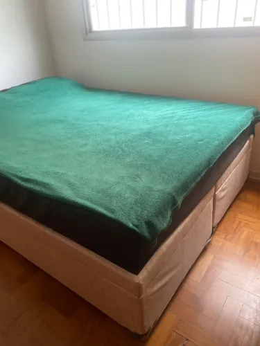Cama casal baú bipartida + colchão D33