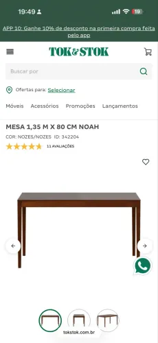 MESA 1,35 M X 80 CM NOAH - TOK & STOK