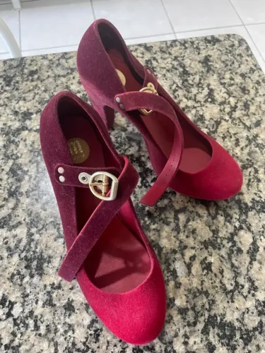 Melissa Original Vintage Salto Alto Flocada Bordô Nº 36 Excelente Estado