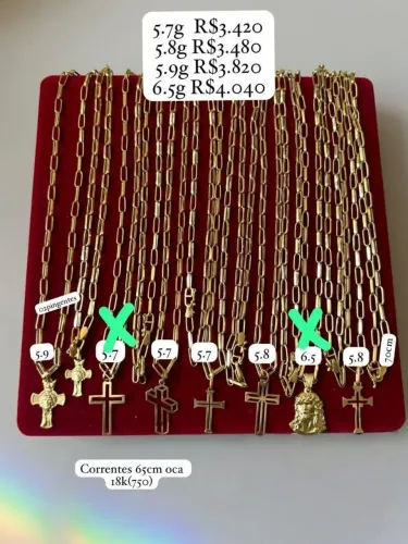 Corrente de ouro 18k com pingente 