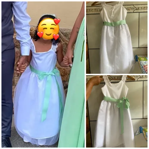 Vestido daminha laço verde 
