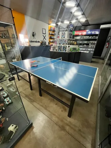 Mesa de PING-PONG AZUL | Completo, com REDES e RAQUETES | Medidas Padrões OLIMPIC