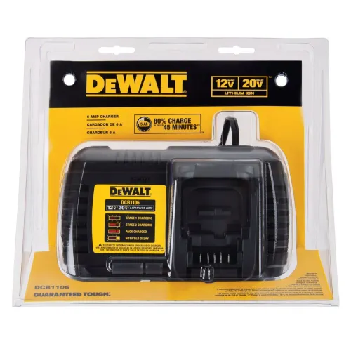 Carregador Rápido de Baterias 6Ah 20V Max 220V Dewalt - DCB1106-B2