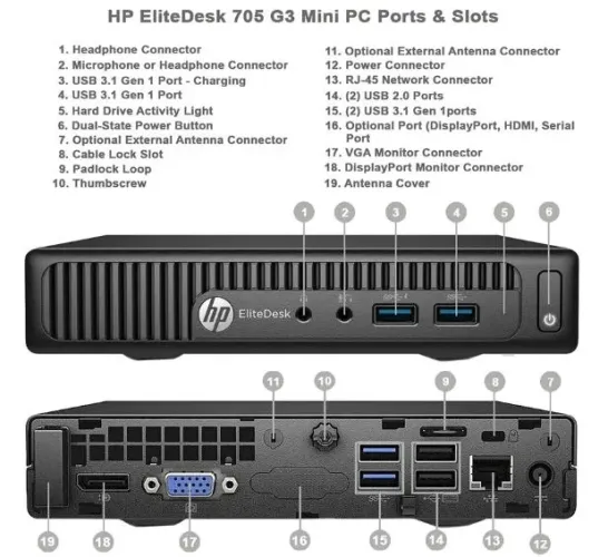 PROMOÇÃO! mini computador HP 7a ger, 8gb ddr4, windows 11, com garantia