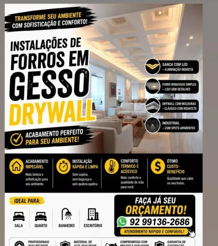 Forro de gesso em geral 