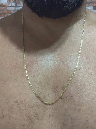 CORRENTE OURO MOD. PIASTRINE 18K 750 "9.78G 3MM 70CM (MACIÇA)