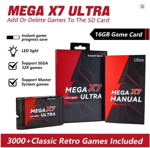 EverDrive Mega X7 Ultra para Mega Drive Cartao 16GB