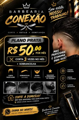CORTE NA SUA CASA A PARTIR DE R$50! ? BARBEARIA CONEXÃOwpp *