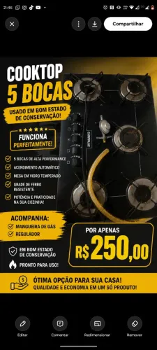 Cooktop 5 bocas