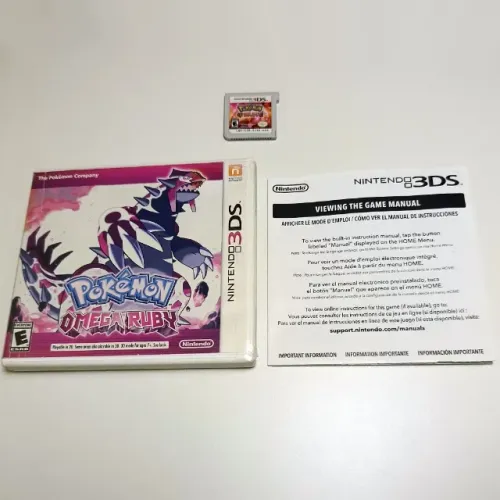 Jogo Nintendo 3DS Pokémon Omega Ruby Americano CIB Case Danificada e Encarte Desbotado