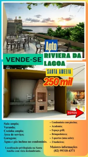 Apartamento 2 quartos com vista permanente para a Lagoa
