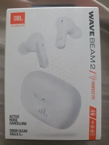 Fone JBL Wave Beam2 na cor branca