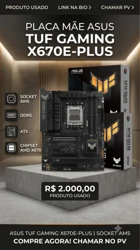 PLACA MAE ASUS TUF GAMING X670E-PLUS, DDR5, SOCKET AM5, ATX, CHIPSET AMD X670