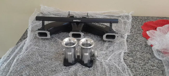 Coletor santilli injetado , trotlle body opala 6 cil