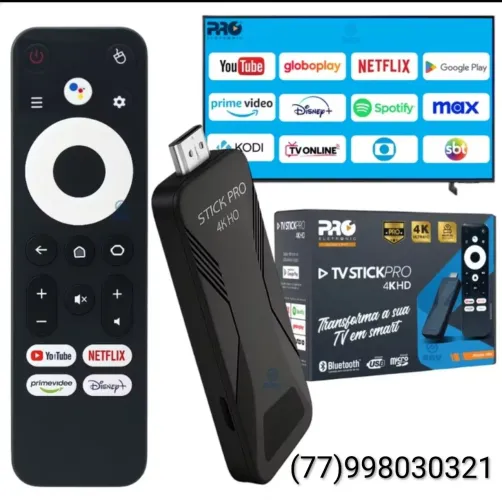 Tv stick pro 4k HD 16 GB de armazenamento, proeletronic Anatel