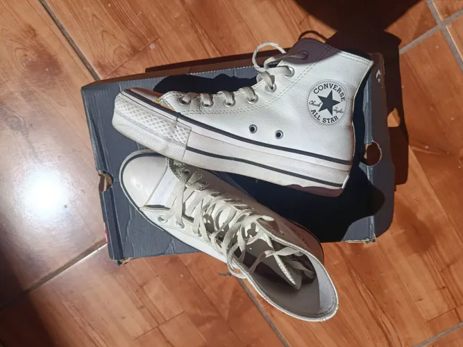 Tênis All Star Chuck Taylor Plataforma Cano Alto Branco