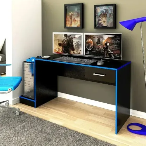 Mesa gamer preto azul (enquanto durar no estoque)
