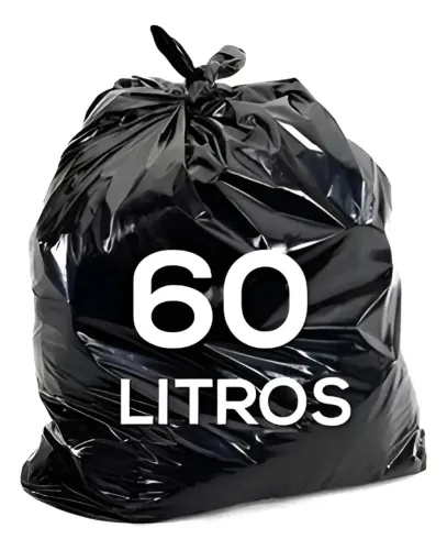 Saco De Lixo 60 Litros Preto Reforçado 100 Unidades