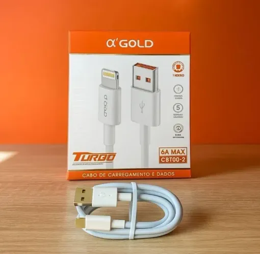 Cabo Carregador Turbo W30 USB para iPhone CB100-2 A'Gold
