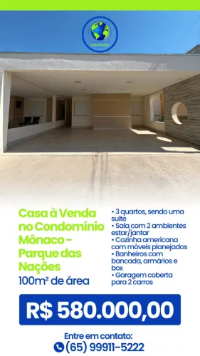 Casa à Venda no Condomínio Mônaco - Parque das Nações