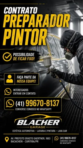VAGA DISPONÍVEL PREPARADOR E PINTOR