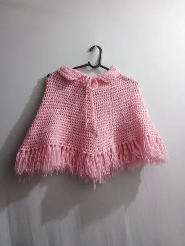 Xale infantil rosa 2 a 4 anos