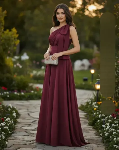 Vestido para festa Marsala + brinde 